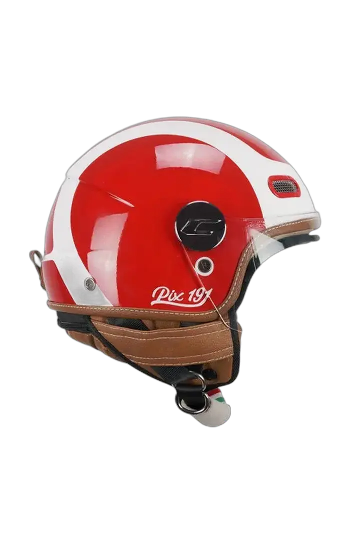 CGM 191G PIX SPRINT Jet Caschi Rosso Bianco Lungo 