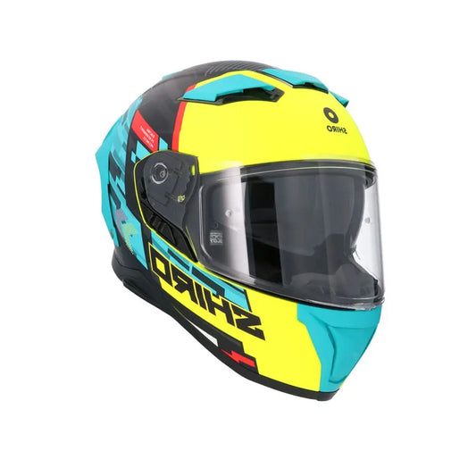 SHIRO FF939 Alpha Moto Integrale Caschi Verde Giallo Flou 