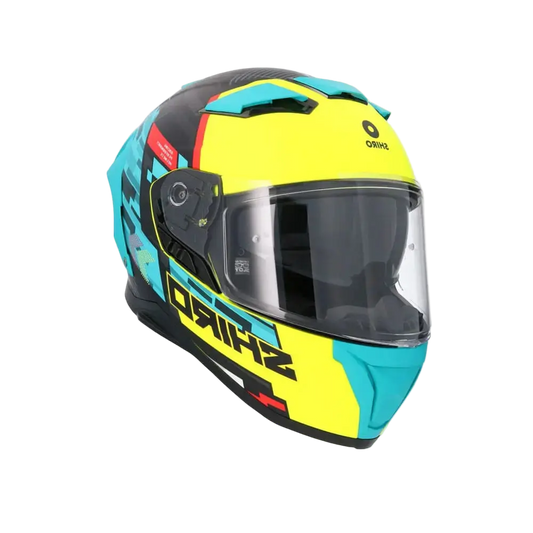 SHIRO FF939 Alpha Moto Integrale Caschi Verde Giallo Flou 