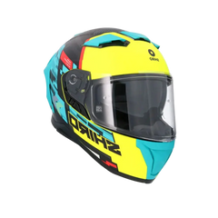 SHIRO FF939 Alpha Moto Integrale Caschi Verde Giallo Flou 