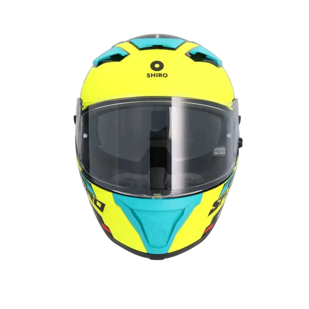 SHIRO FF939 Alpha Moto Integrale Caschi Verde Giallo Flou 