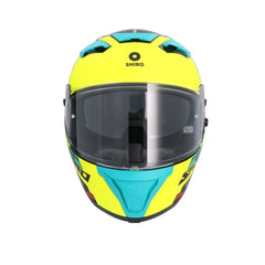 SHIRO FF939 Alpha Moto Integrale Caschi Verde Giallo Flou 