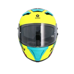 SHIRO FF939 Alpha Moto Integrale Caschi Verde Giallo Flou 