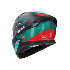SHIRO katana orbe Motociclo integrale Caschi Verde Rosso 