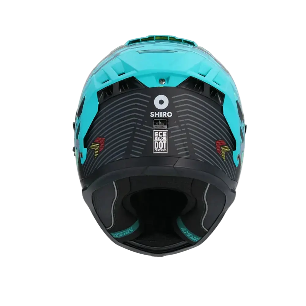 SHIRO FF939 Alpha Moto Integrale Caschi Verde Giallo Flou 