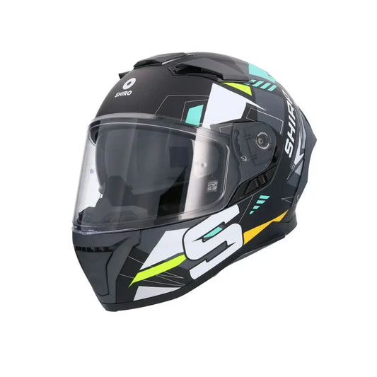 SHIRO FF939 Alpha Motociclo Integrale Caschi Opaco Nero Bianco Verde 