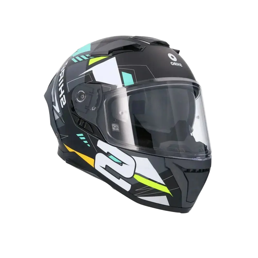 SHIRO FF939 Alpha Motociclo Integrale Caschi Opaco Nero Bianco Verde 