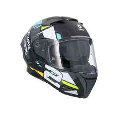 SHIRO FF939 Alpha Motociclo Integrale Caschi Opaco Nero Bianco Verde 