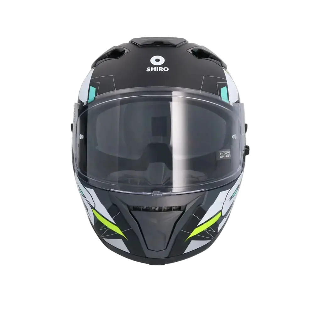 SHIRO FF939 Alpha Motociclo Integrale Caschi Opaco Nero Bianco Verde 