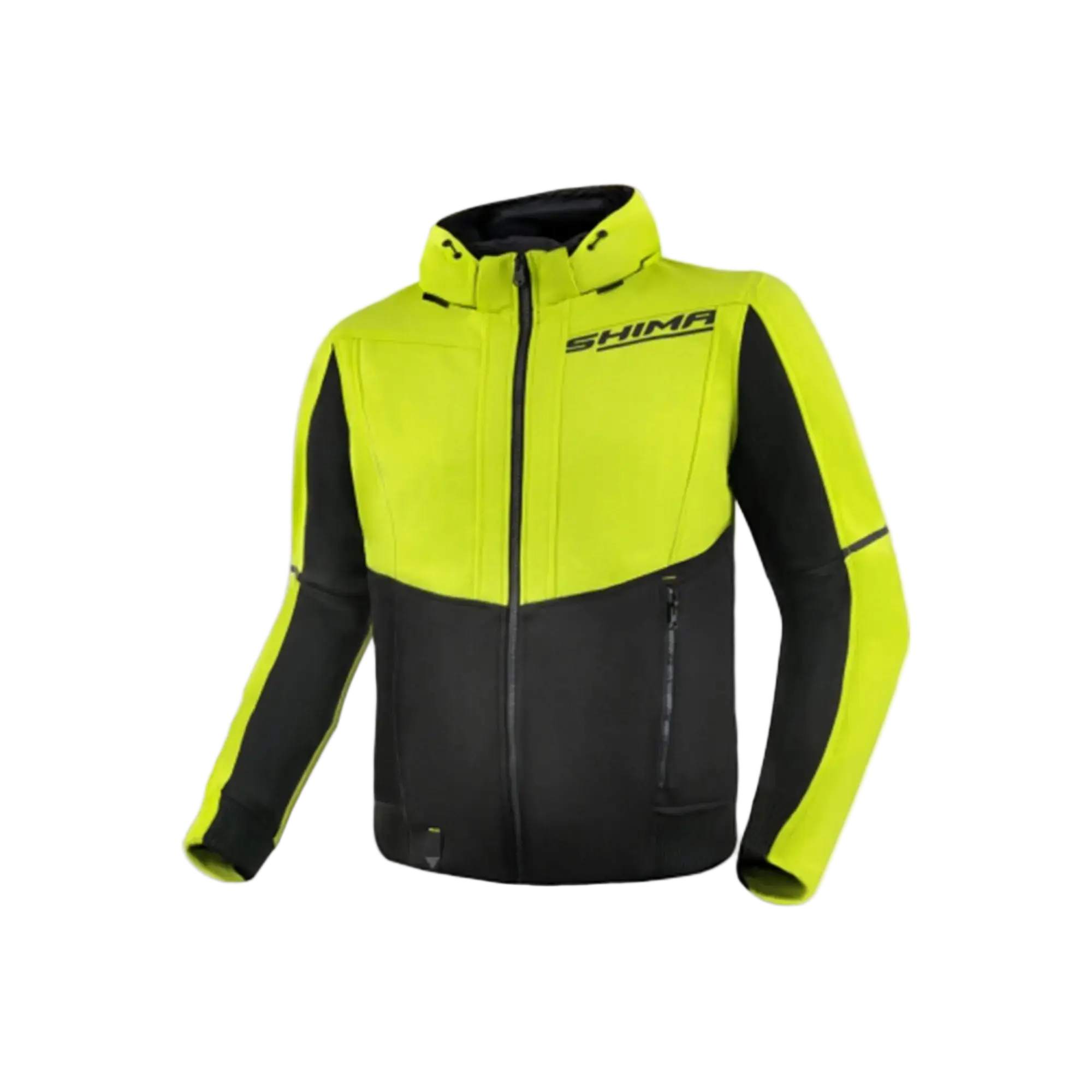 SHIMA Daybreaker uomo Felpa cappuccio zip motociclista FLUO 