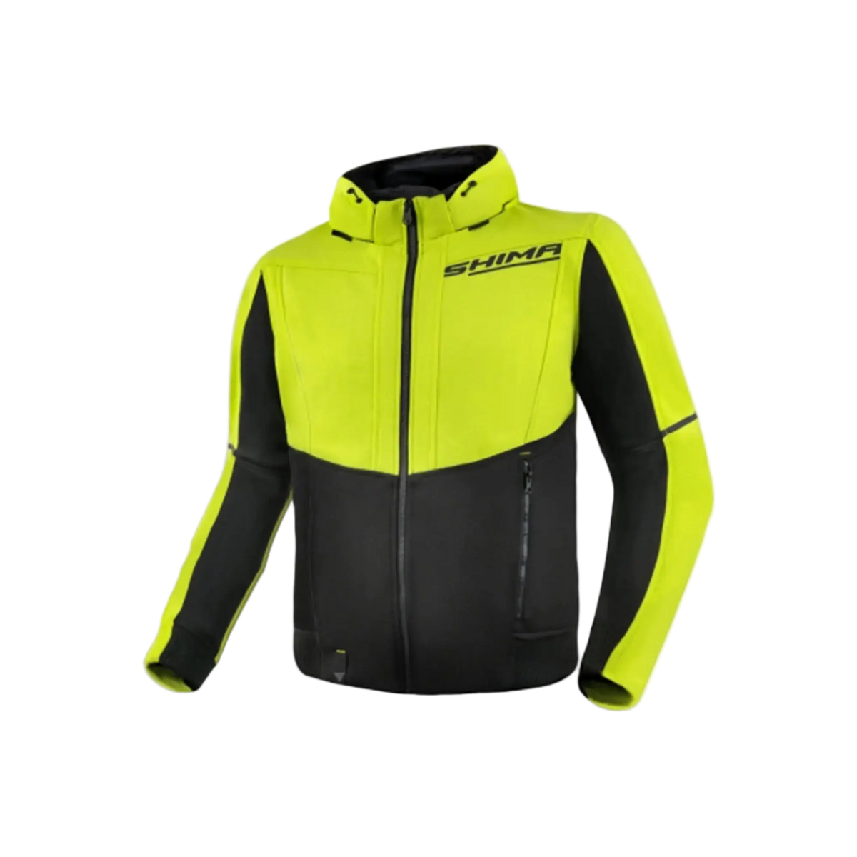 SHIMA Daybreaker uomo Felpa cappuccio zip motociclista FLUO 