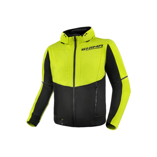 SHIMA Daybreaker uomo Felpa cappuccio zip motociclista FLUO