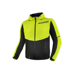 SHIMA Daybreaker uomo Felpa cappuccio zip motociclista FLUO 