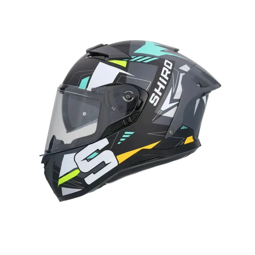 SHIRO FF939 Alpha Motociclo Integrale Caschi Opaco Nero Bianco Verde 