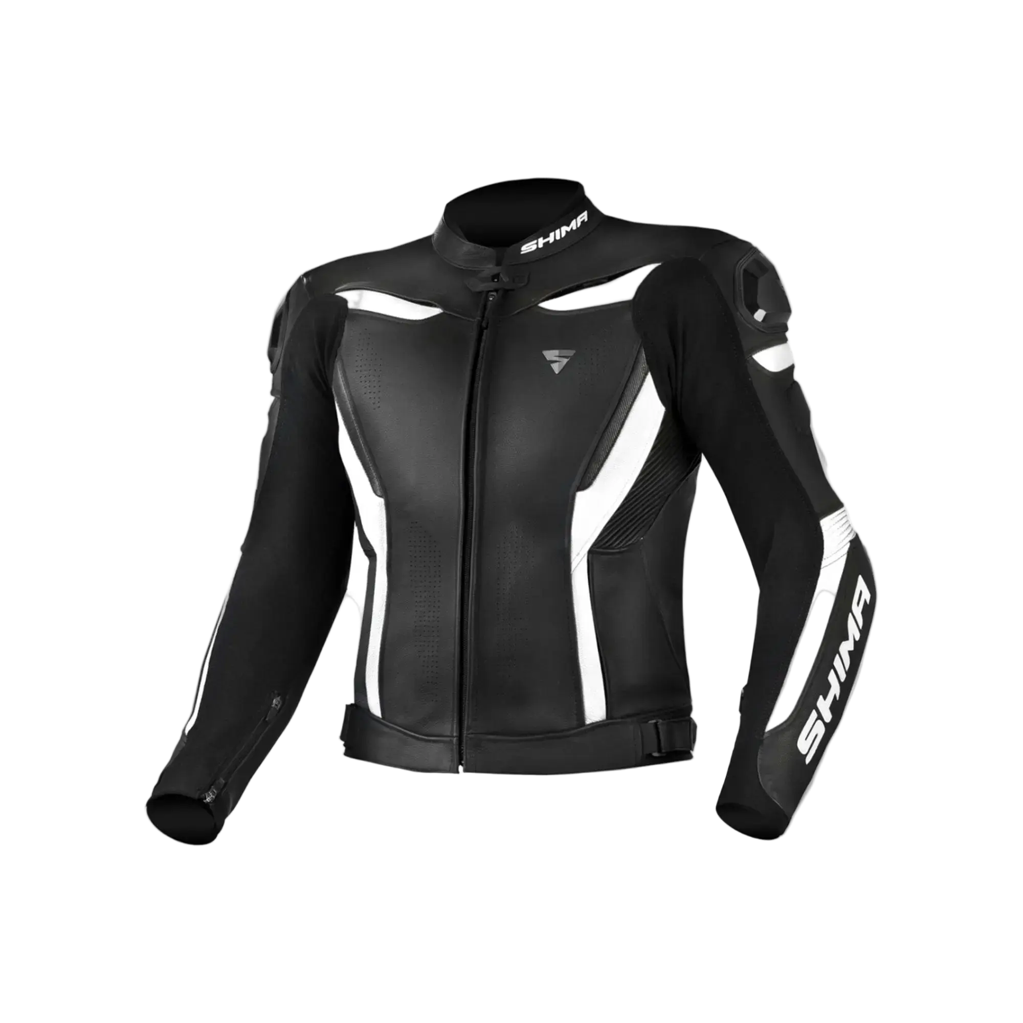 SHIMA Chase Giacche pelle Uomo motociclista Nera Bianca 