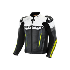 SHIMA Bandit motociclista Corsa pelle Giacca Nera Bianca Gialla