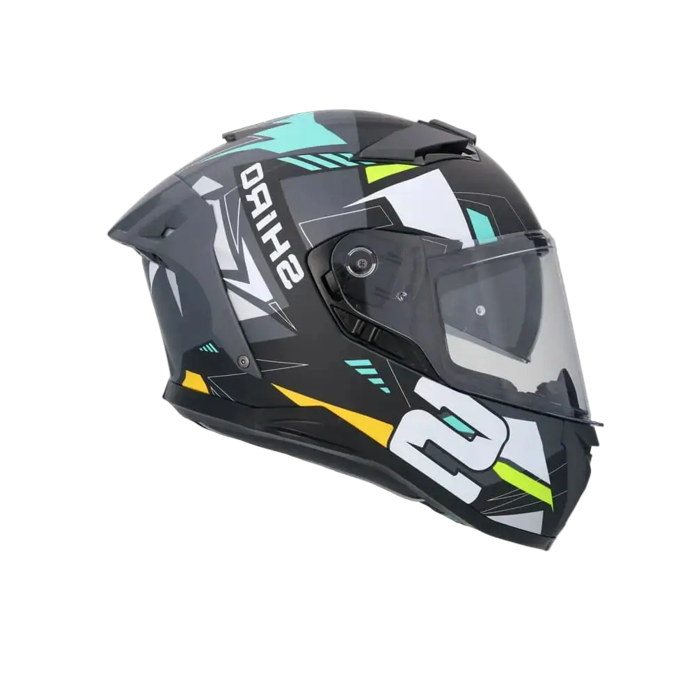 SHIRO FF939 Alpha Motociclo Integrale Caschi Opaco Nero Bianco Verde 