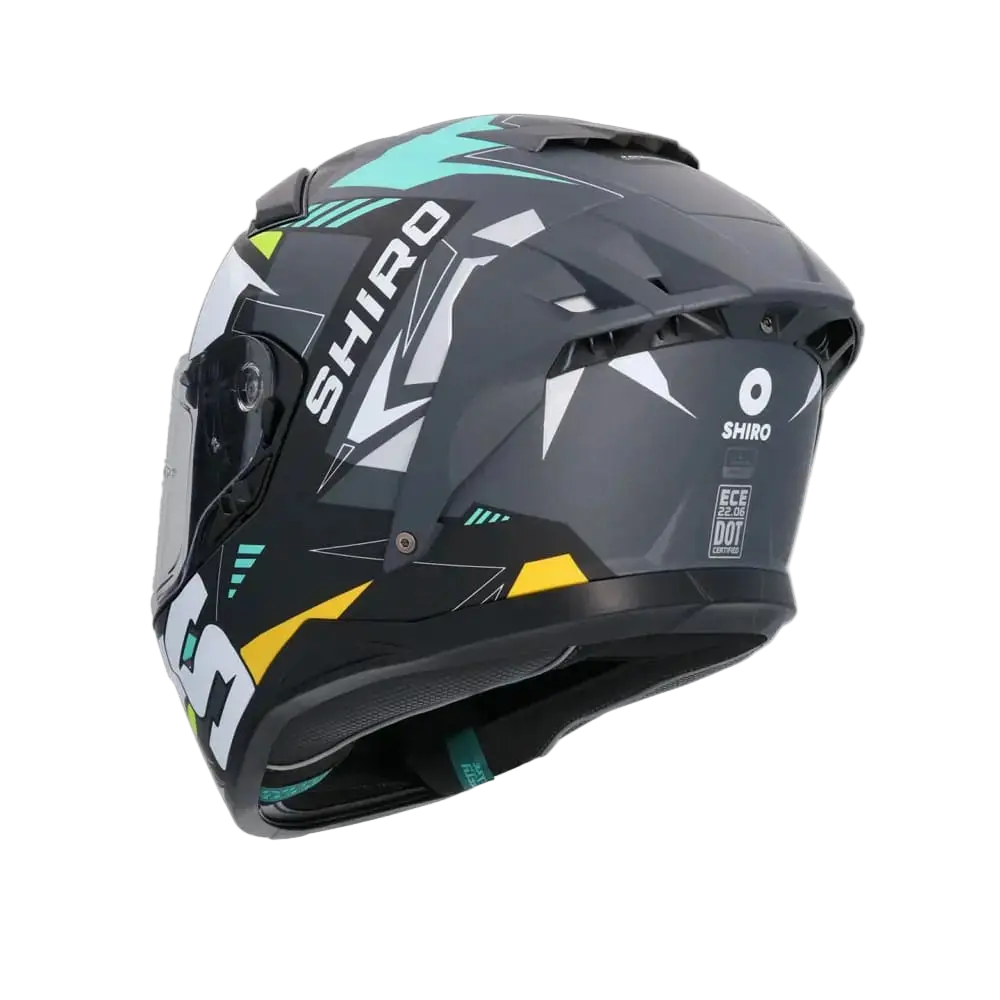 SHIRO FF939 Alpha Motociclo Integrale Caschi Opaco Nero Bianco Verde 