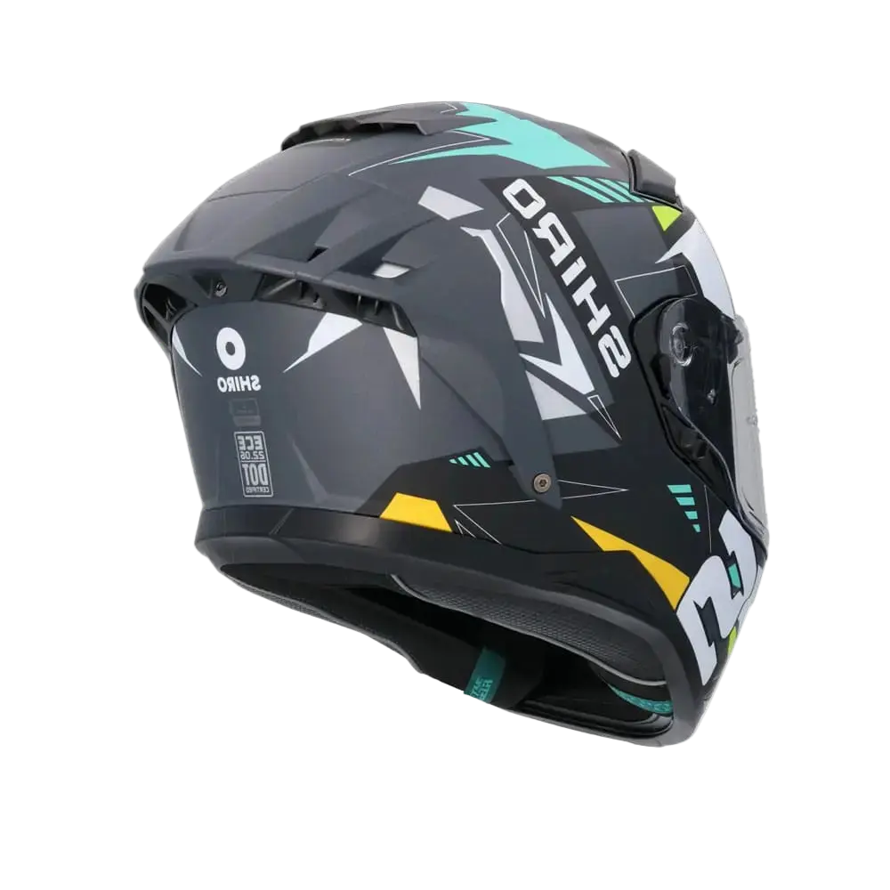 SHIRO FF939 Alpha Motociclo Integrale Caschi Opaco Nero Bianco Verde 