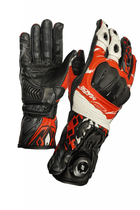 MugenRace G-MNR 2480 COWY Sport Moto Guantes Nero Bianco Rosso