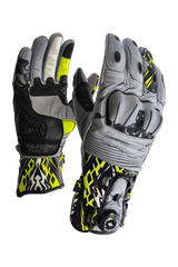 MUGENRACE KANGAROO Moto Sportivi Guanti Grigio Giallo Fluo 