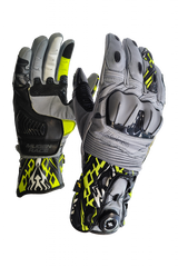MUGENRACE KANGAROO Deportivos Moto Guantes Gris Amarillo Fluo