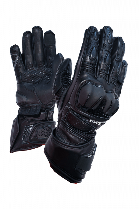 MUGENRACE G-MNR-2481 LINEA SPORT Moto Pelle Guanti Neri