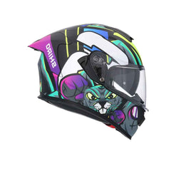 SHIRO RAPTOR CRAZY RABBIT MOTO INTEGRALI CASCHI NERO ROSA GIALLO FLOU 