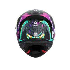 SHIRO RAPTOR CRAZY RABBIT MOTO INTEGRALI CASCHI NERO ROSA GIALLO FLOU 