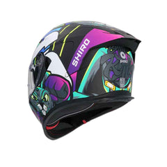 SHIRO RAPTOR CRAZY RABBIT MOTO INTEGRALI CASCHI NERO ROSA GIALLO FLOU 