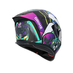 SHIRO RAPTOR CRAZY RABBIT MOTO INTEGRALI CASCHI NERO ROSA GIALLO FLOU 