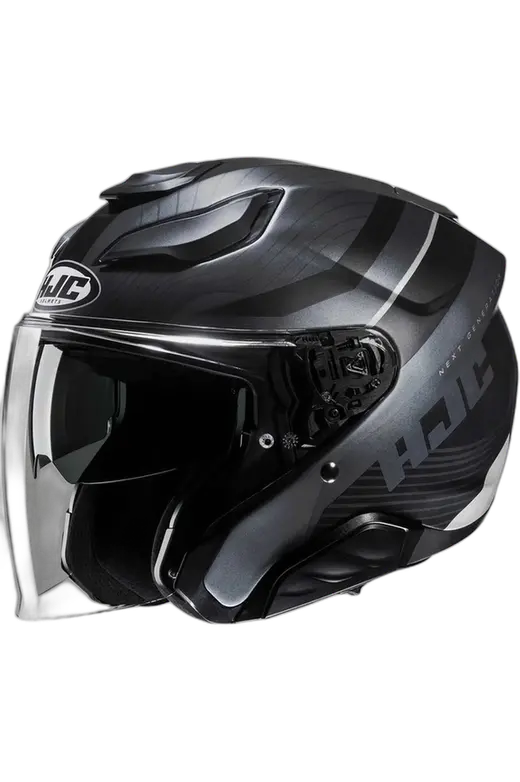 HJC F31 NABY MC5SF Moto Jet Caschi Grigio Nero 
