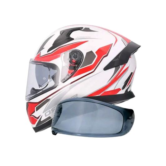 SHIRO KATANA SHARP Moto Integrale Caschi Bianco Rosso 