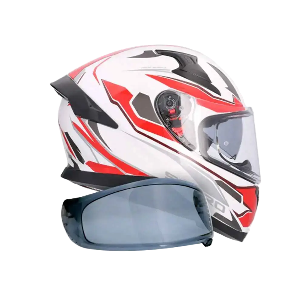 SHIRO KATANA SHARP Moto Integrale Caschi Bianco Rosso 