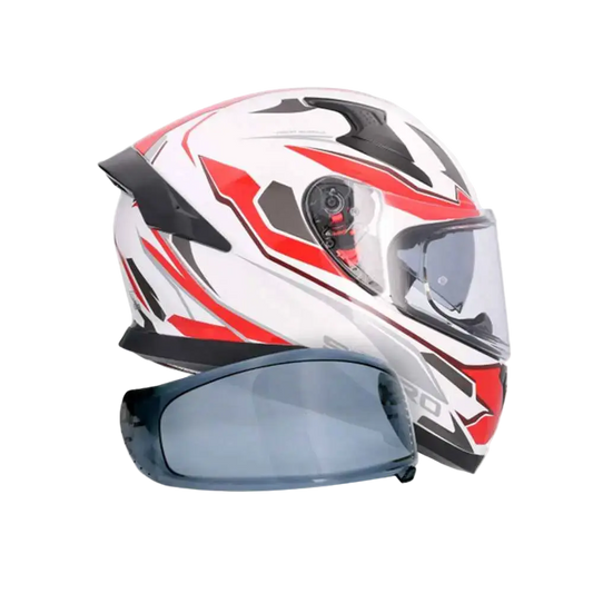 SHIRO KATANA SHARP Moto Integrale Caschi Bianco Rosso 