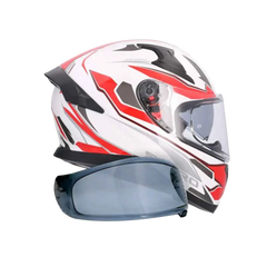 SHIRO KATANA SHARP Moto Integrale Caschi Bianco Rosso 