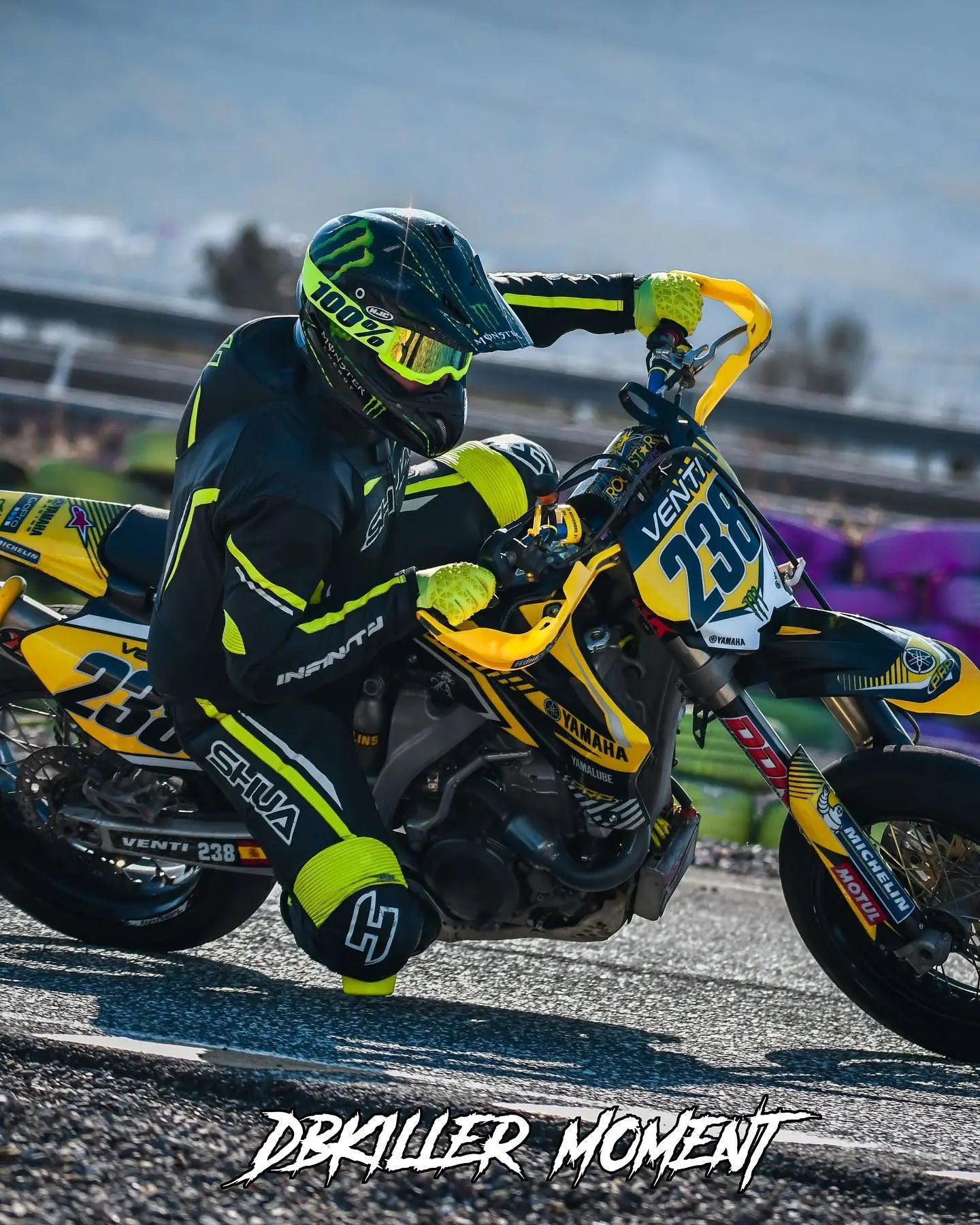 Shua Infinity Tuta Moto 2 pezzi Nero/Giallo 