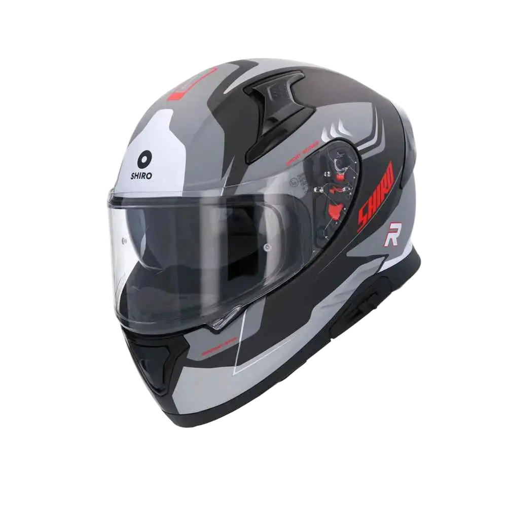 SHIRO Katana Motociclo Integrali Caschi Opaco Nero Grigio Bianco 