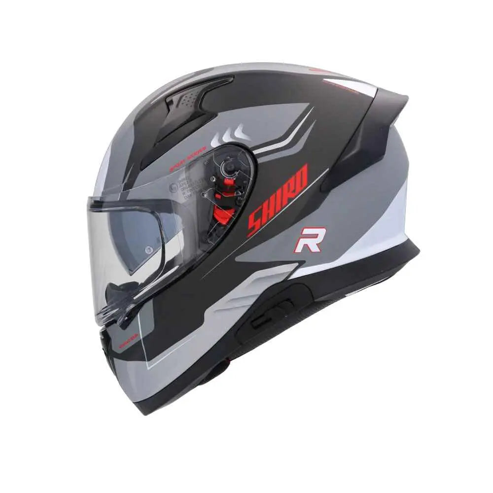 SHIRO Katana Motociclo Integrali Caschi Opaco Nero Grigio Bianco 