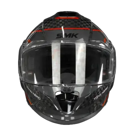 SMK TITAN CARBON GL263 Moto Integrali Caschi Nero Rosso 22.06 