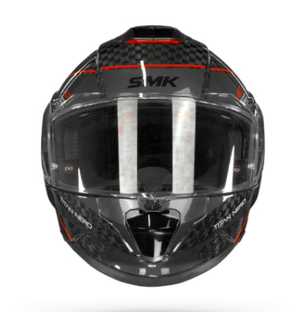 SMK TITAN CARBON GL263 Moto Integrali Caschi Nero Rosso 22.06