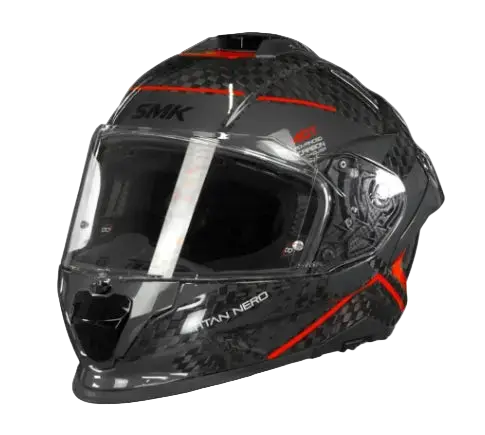 SMK TITAN CARBON GL263 Moto Integrali Caschi Nero Rosso 22.06 