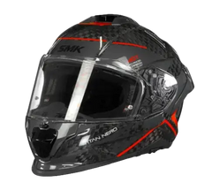 SMK TITAN CARBON GL263 Moto Integrali Caschi Nero Rosso 22.06 