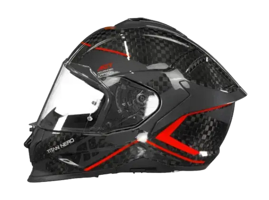 SMK TITAN CARBON GL263 Moto Integrali Caschi Nero Rosso 22.06 – Yamoto.it