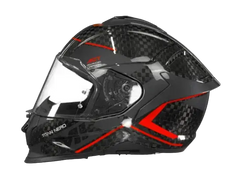 SMK TITAN CARBON GL263 Moto Integrali Caschi Nero Rosso 22.06 