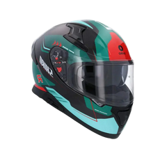 SHIRO katana orbe Motociclo integrale Caschi Verde Rosso 