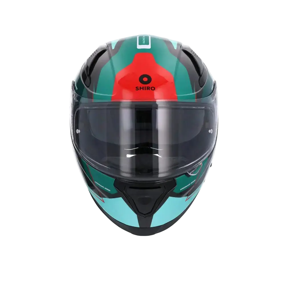 SHIRO katana orbe Motociclo integrale Caschi Verde Rosso 
