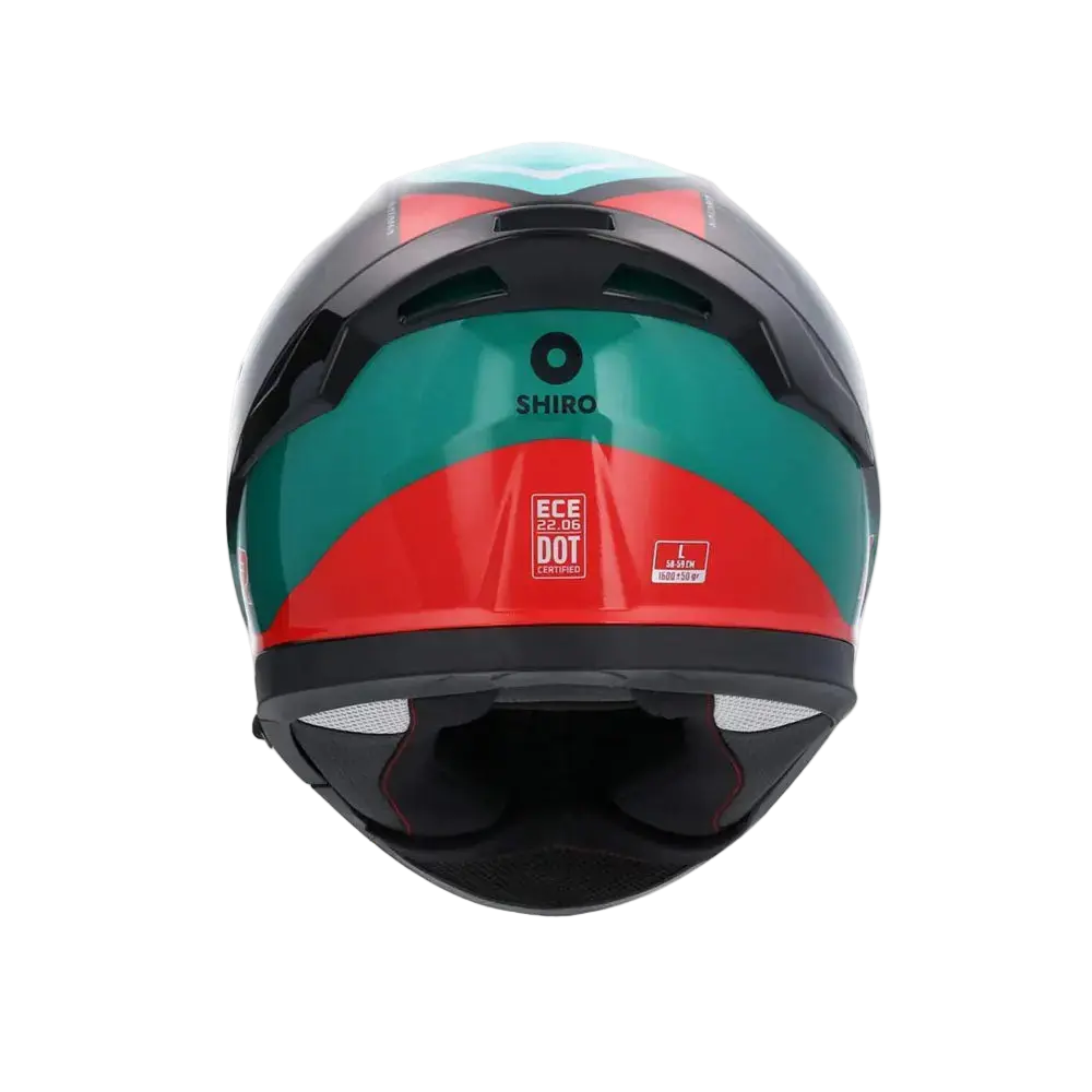 SHIRO katana orbe Motociclo integrale Caschi Verde Rosso 