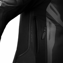 SHIMA MISSION ST G2 CHAQUETA DE PIEL MOTO NEGRO BLANCO 