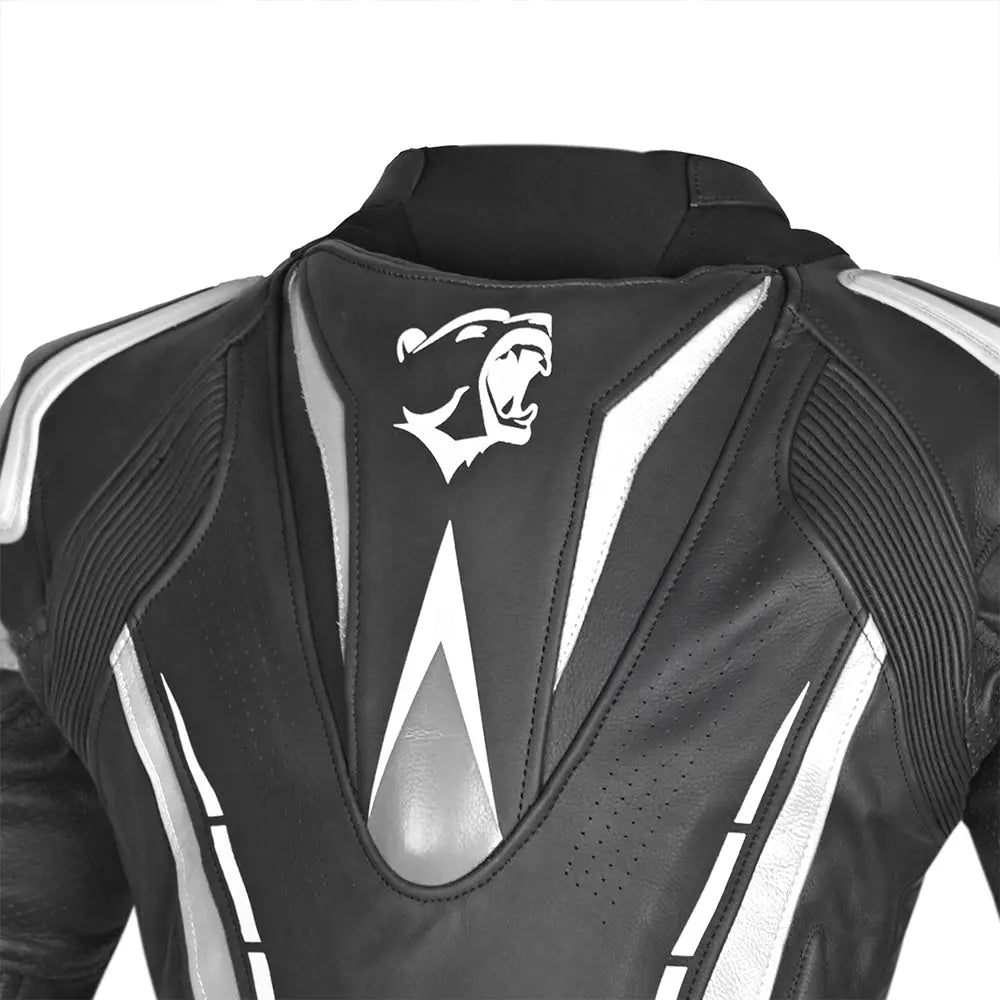 Bela Rocket Nero bianco donna Giacca (Pelle Di Canguro Mix) back shoulder